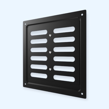 2020MER Black ERA Решетка вентиляционная MER регулируемая 200х200 окраш.сталь Black